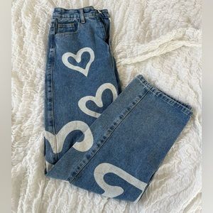 Wide-Leg Heart Jeans